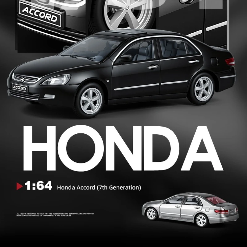 

Модель автомобиля Honda Accord 7-го поколения Shenghui 1:64, реалистичная детская игрушка, коллекционная миниатюрная модель из сплава, для демонстрации