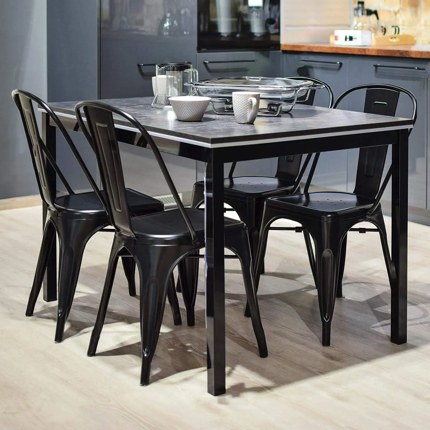 Dining Chairs Stackable Side Chairs Bar Chairs with Back Indoor/Outdoor Classic/Chic/Industrial/Vintage Bistro Trattoria Kitchen