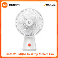 OriginalXIAOMI Mijia Portable Desk Fan USB Rechargeable Handheld Mini Electric Fans Cordless Air Cooling Small Fan 4 Gears Speed