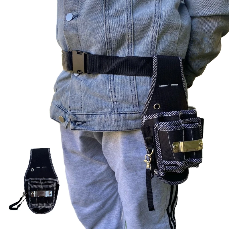 Hardware Tool Belt Bag Canvas Tool Bag with Adjustable Belt Heavy Duty Tool for Electrician Tool Storage Waist Bag