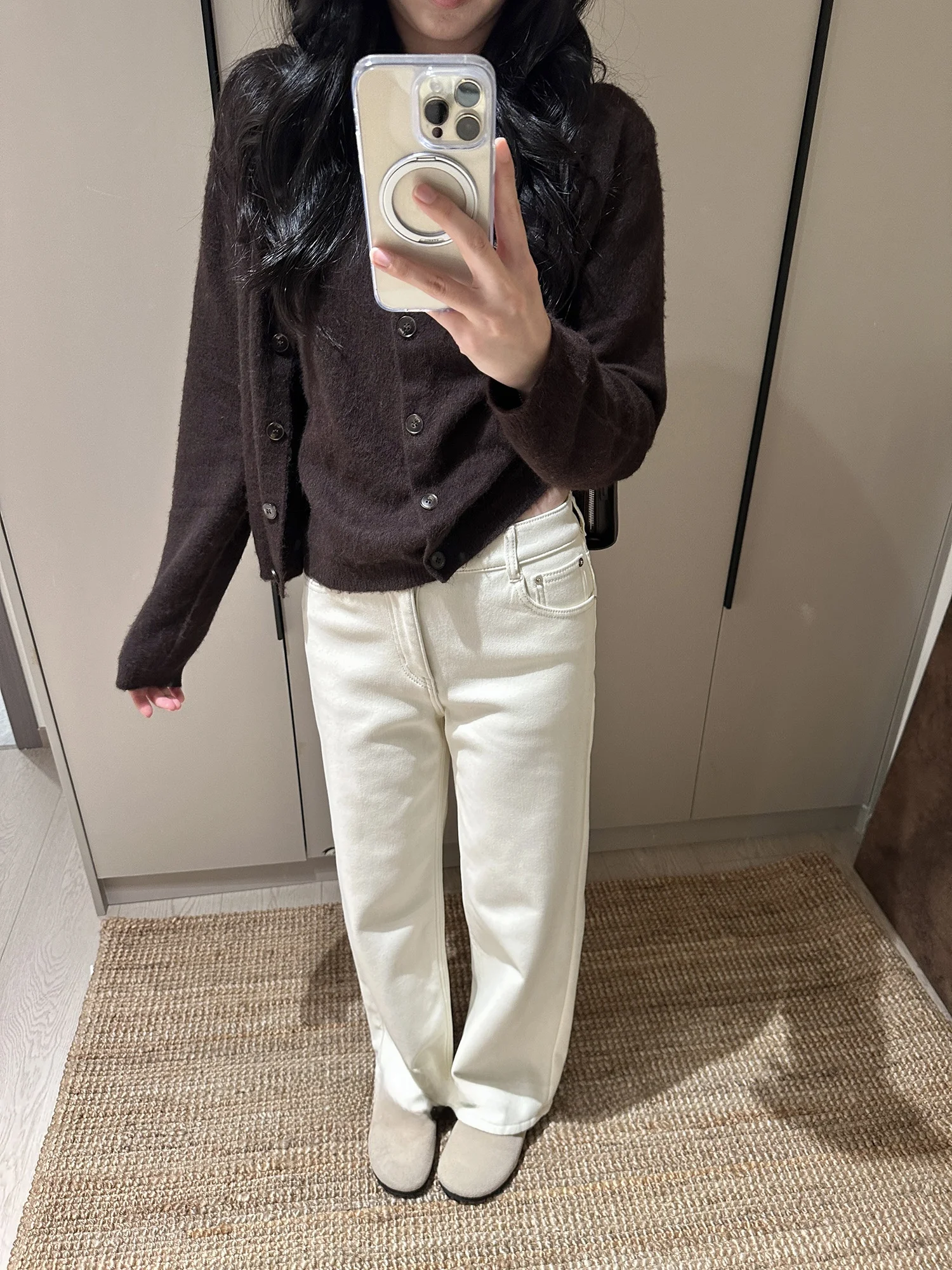 

Джинсы Chillax Slimming с прямыми штанинами, на флисовой подкладке, с высокой талией, из эластичного хлопкового денима, женские, Cleanfit, осенняя мода