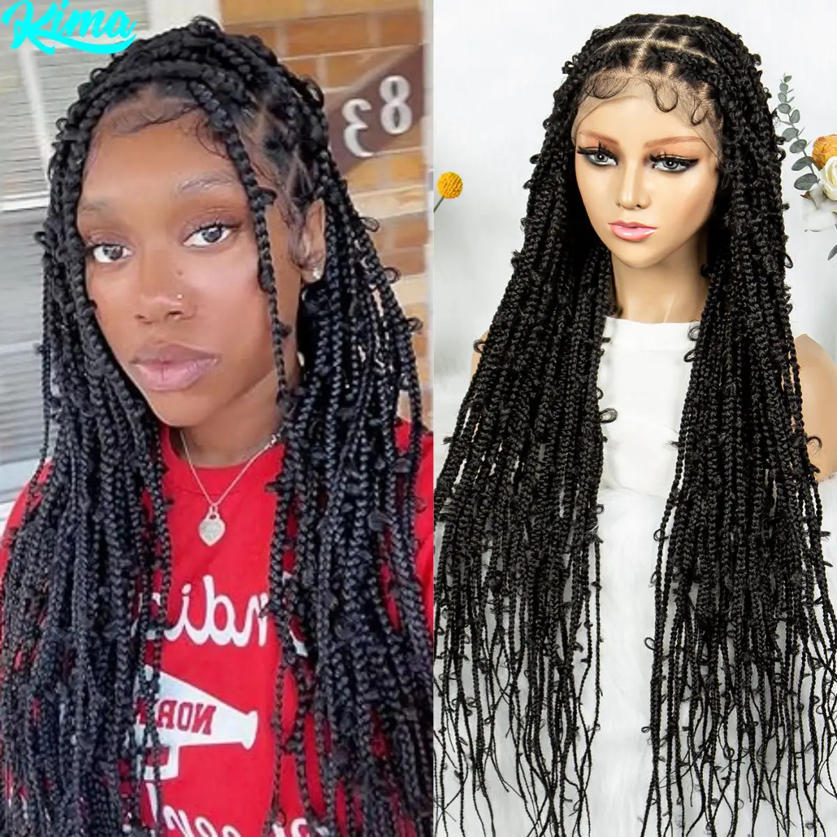 

Плетеные парики с бабочкой Loc, парик без узлов, синтетический полный кружевной фронтальный парик с плетением волос с детскими волосами для чернокожих женщин