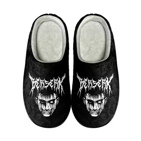 Berserk Guts Home Cotton Custom Slippers High Quality Mens Womens Teenager Plush Fashion Casual Keep Warm Shoes Thermal Slipper