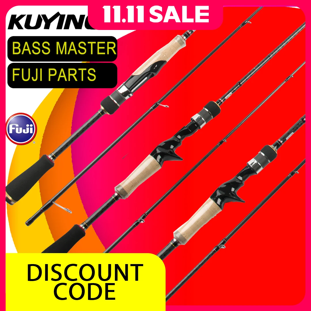 

KUYING-CONQUEROR Bass Master Fishing Lure Rod, 6.6-6.9ft, M, ML Fast Action, FUJI Carbon Spinning Casting Lure, Salt WaterOcean