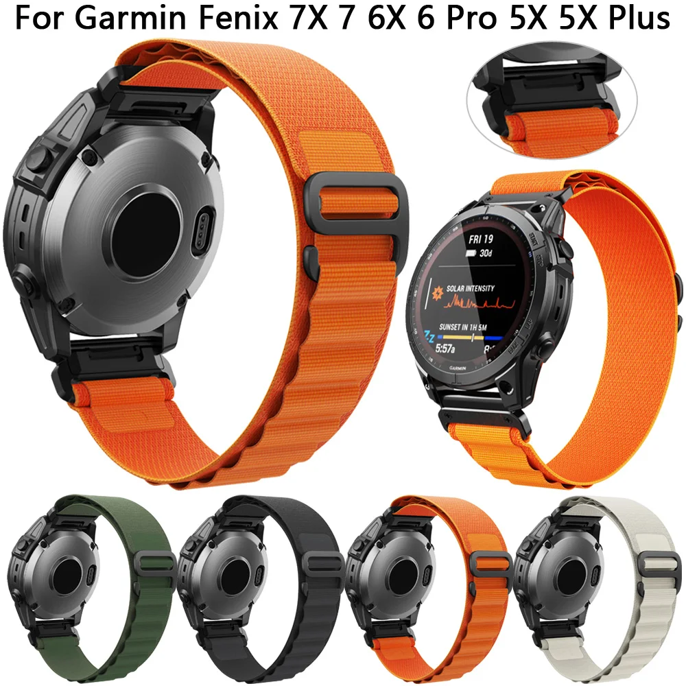Correa de nailon para reloj Garmin Fenix, 26mm, 22mm, 7X, 7 Pro, 6X, 6 Pro, 5X, 5 Plus, Epix Pro Gen 2, 47mm, 51mm, 955, MK2, QuickFit