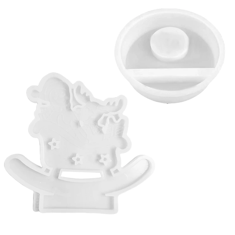 Snowman Holder Molds Elk Silicone Molds Epoxy Resin Molds Christmas Molds Plasters Molds for Candle Holder Making