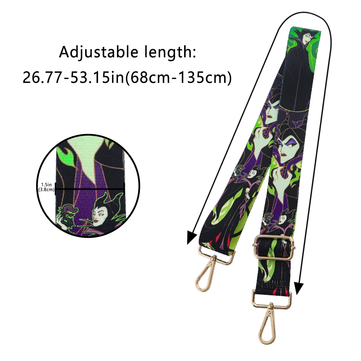 Cartoon Evil Queen Adjustable Crossbody Bag Strap Belts Straps Nylon Strap Women Shoulder Bag Handbag Strap Bag Accessories