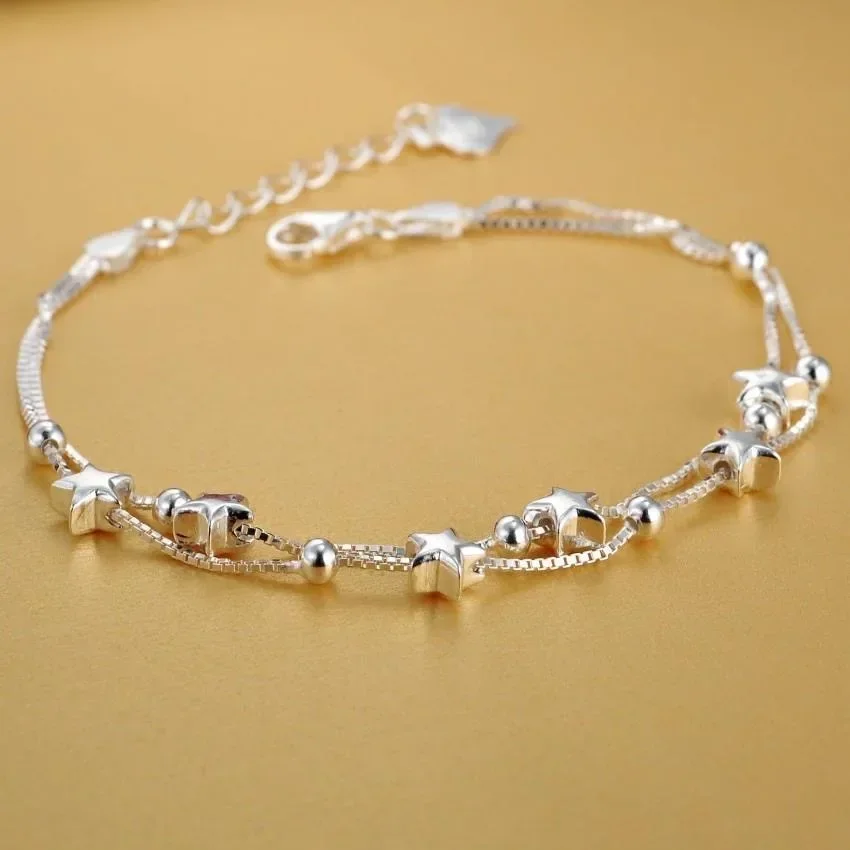 

Новые красивые оригинальные браслеты из стерлингового серебра 925 пробы со звездами для женщин, модные роскошные вечерние свадебные украшения, рождественские подарки