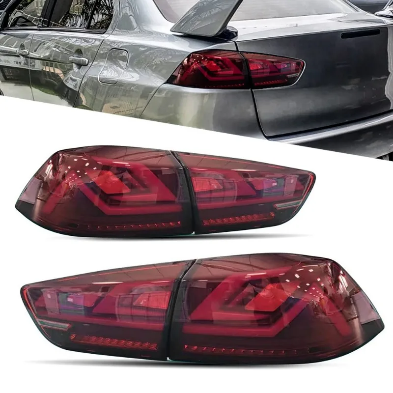 New Arrivals Full Set Pair LED Tail Lights For Mitsubishi Lancer 2009-2017 Red Smoke Rear Lamps Assembly Replacement Car Parts