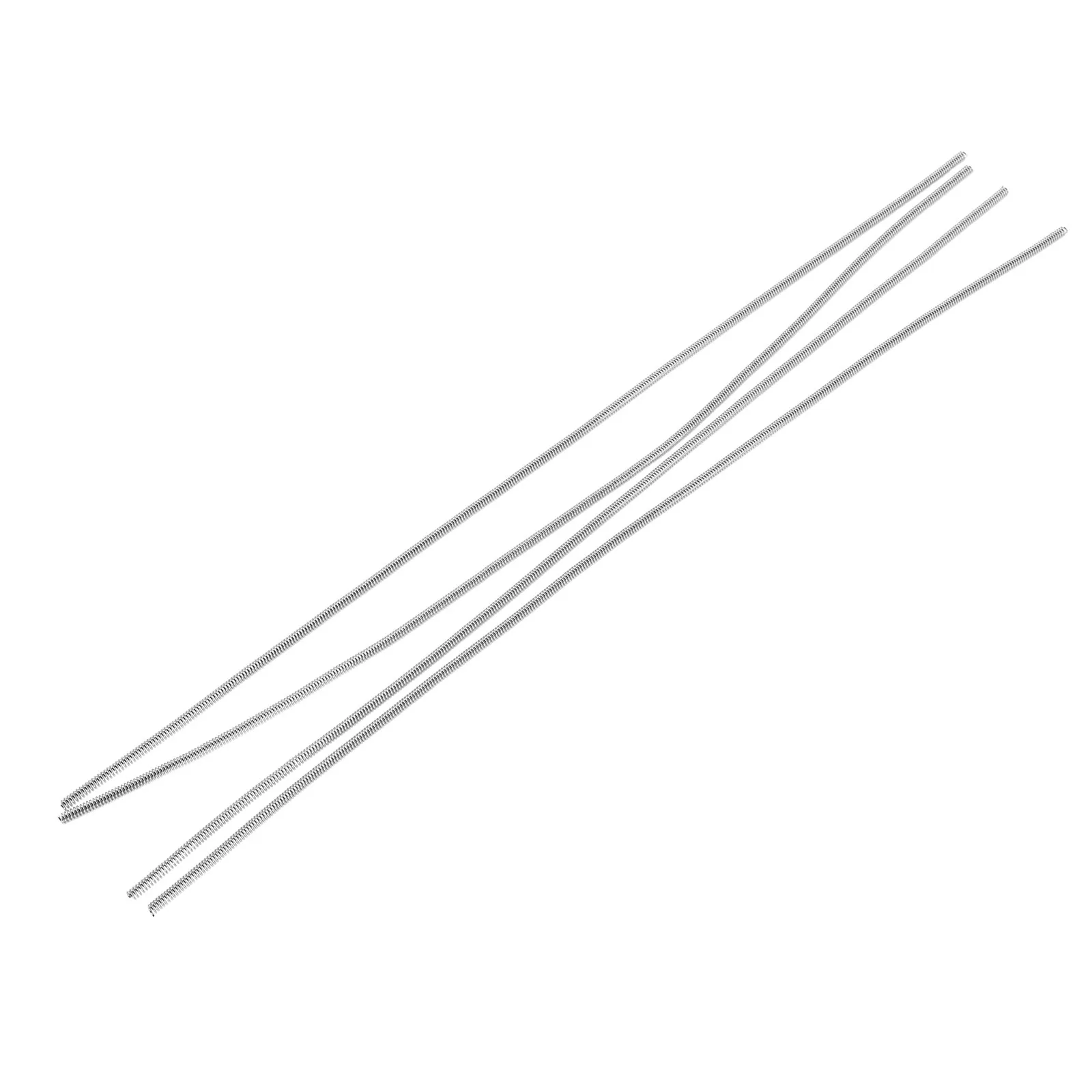 4Pcs Silver Tone Copper Plated Spring Wire 0.2x21cm Jewelry Making Wire Elastic Memory Coil for DIY Bracelet Ring Crafting