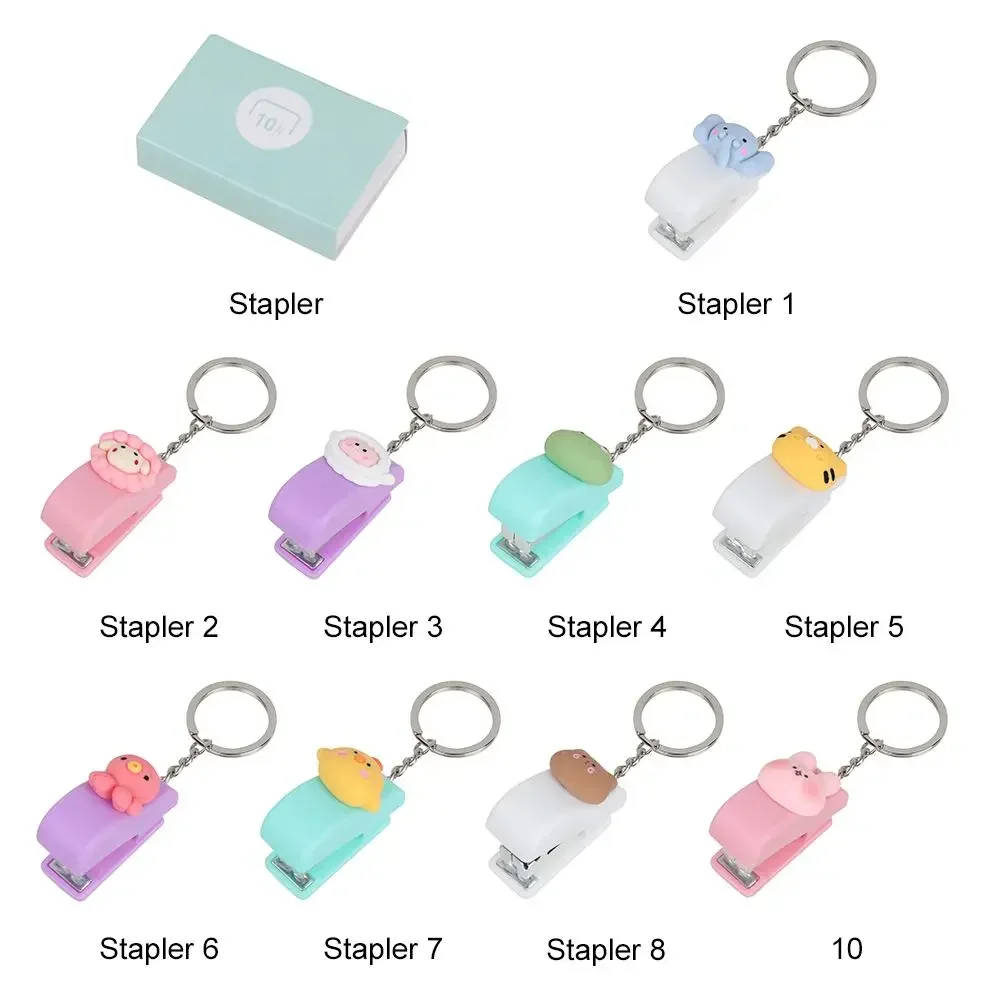 Organizer na dokumenty Cartoon Cute Mini Stapler Stapler Paper Clips Document Binding Hoops Push Clip