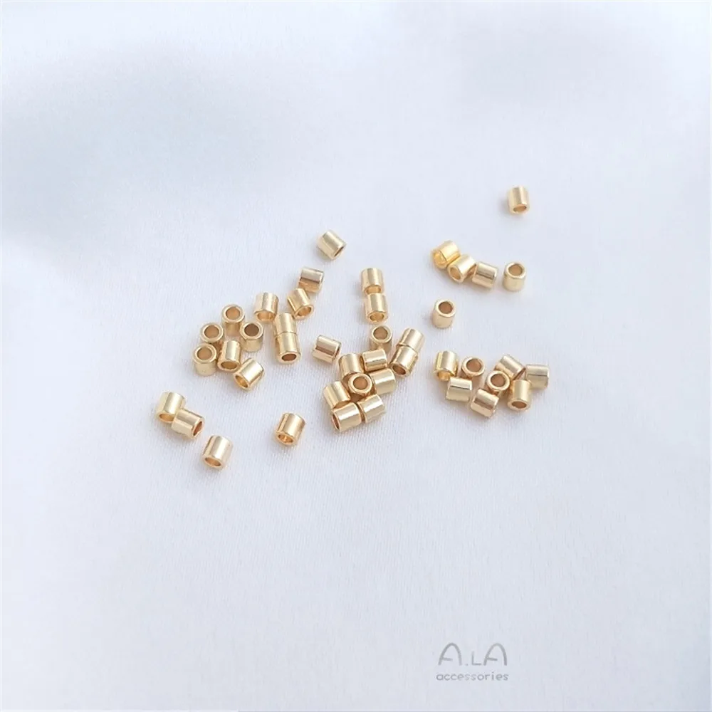 【Not clip flat】14K gold covered color preservation 2mm thick round tube spacer beads handmade tube beads diy jewelry loose beads