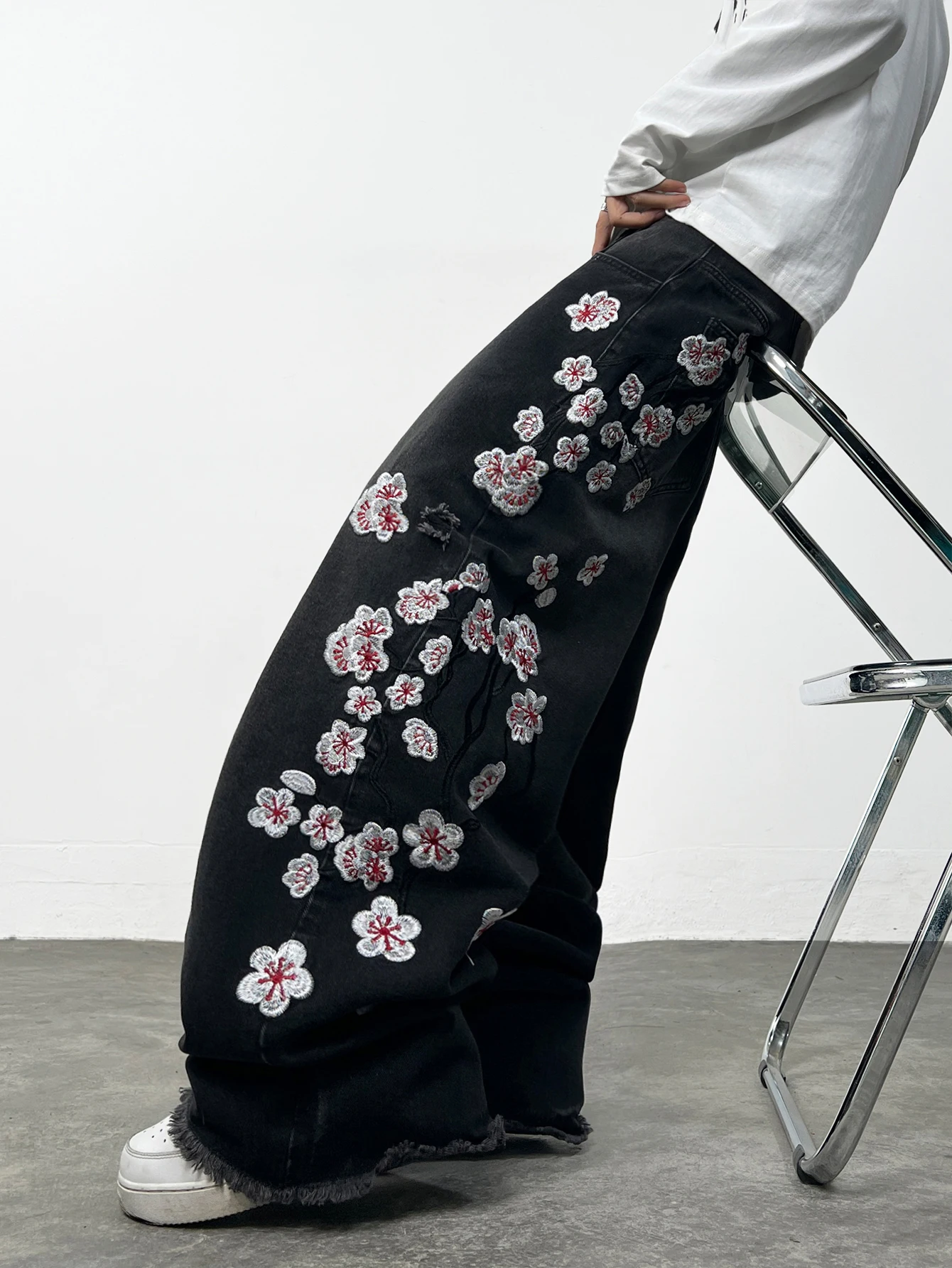 American Retro Floral Embroide - Embroidery On Jeans ulasan dan harga