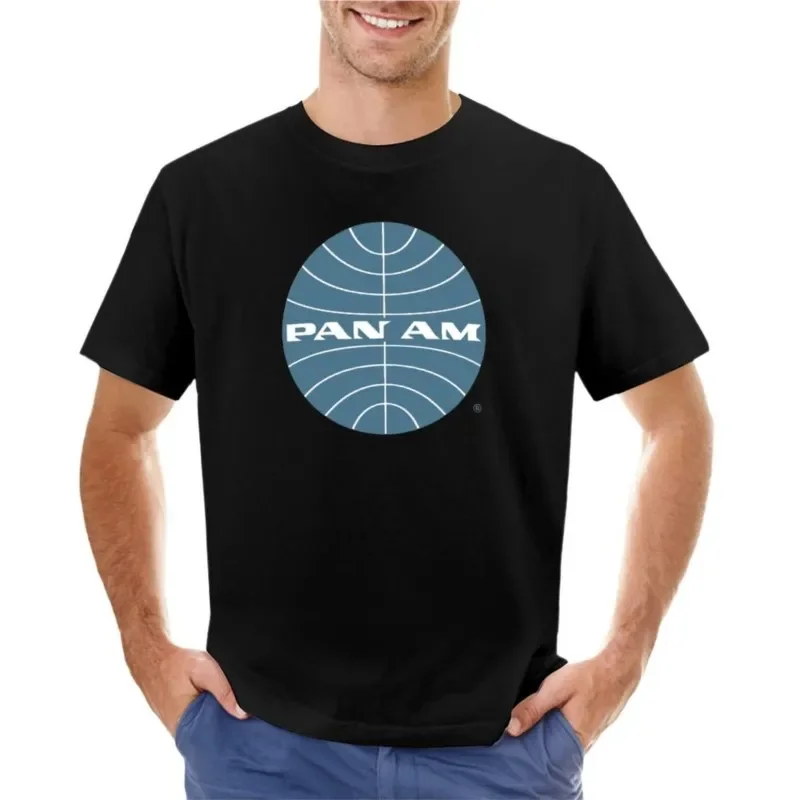 Pan Am Early 1950s Globe Thin Frame Inverted T-Shirt Aesthetic clothing Short sleeve T-shirt short mens plain t shirts