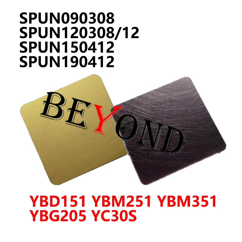 100% Original SPUN090308 YBD151 SPUN120308 YBM251 SPUN120312 YBG205 SPUN150412 SPUN190412 YBM351 Milling Inserts Lathe Tool SPUN