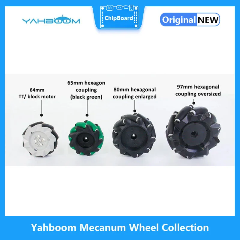 Yahboom Mecanum Wheel Collection Robot Intelligent Car Melan TT Reduction Motor ROS Omnidirectional Mobile Tire Coupling