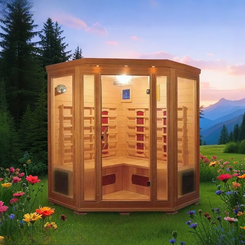 Garden outdoor sauna dry steam function 220v relaxation park villa 2-6 people control panel