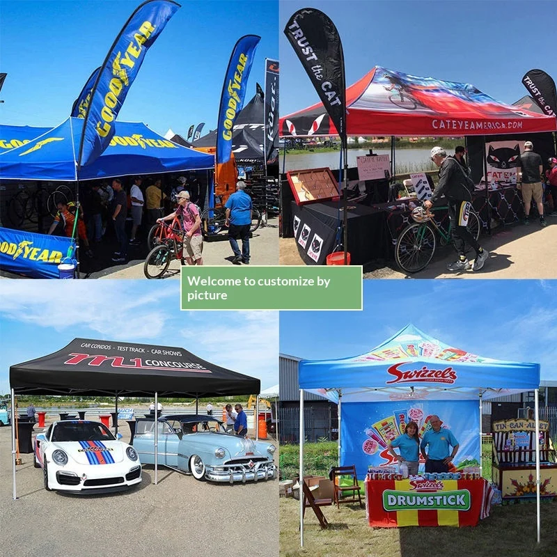 Custom Logo Advertising Tent Promotional Aluminum Frame Waterproof UV Resistant Canopy for Trade Show Events Tradeshow Giveaways - view 6
