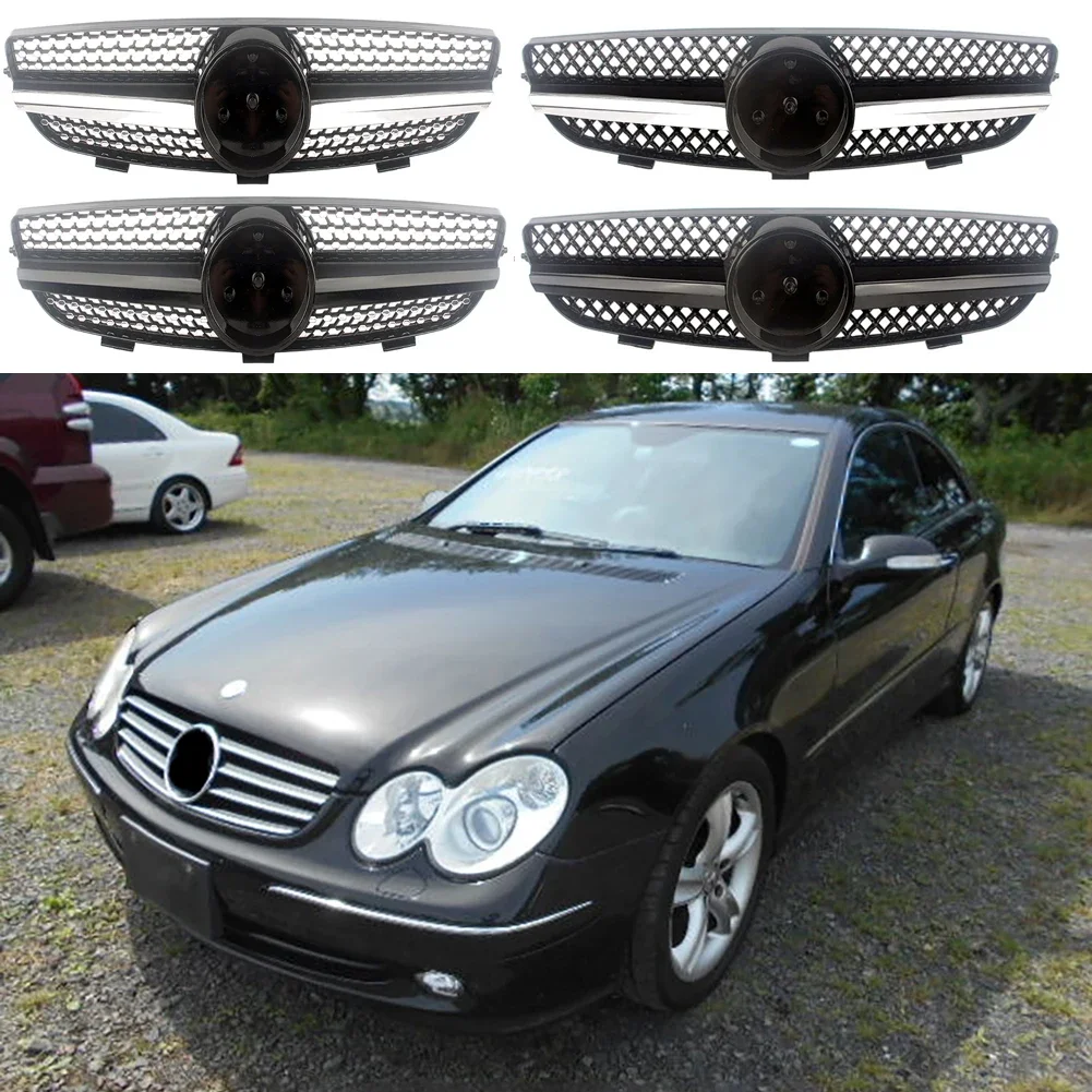 

Front Grill Center Hood Grille Bumper For Mercedes-Benz CLK-Class W209 2003 2004 2005 2006 2007 2008 2009 2010 AMG Diamond Style