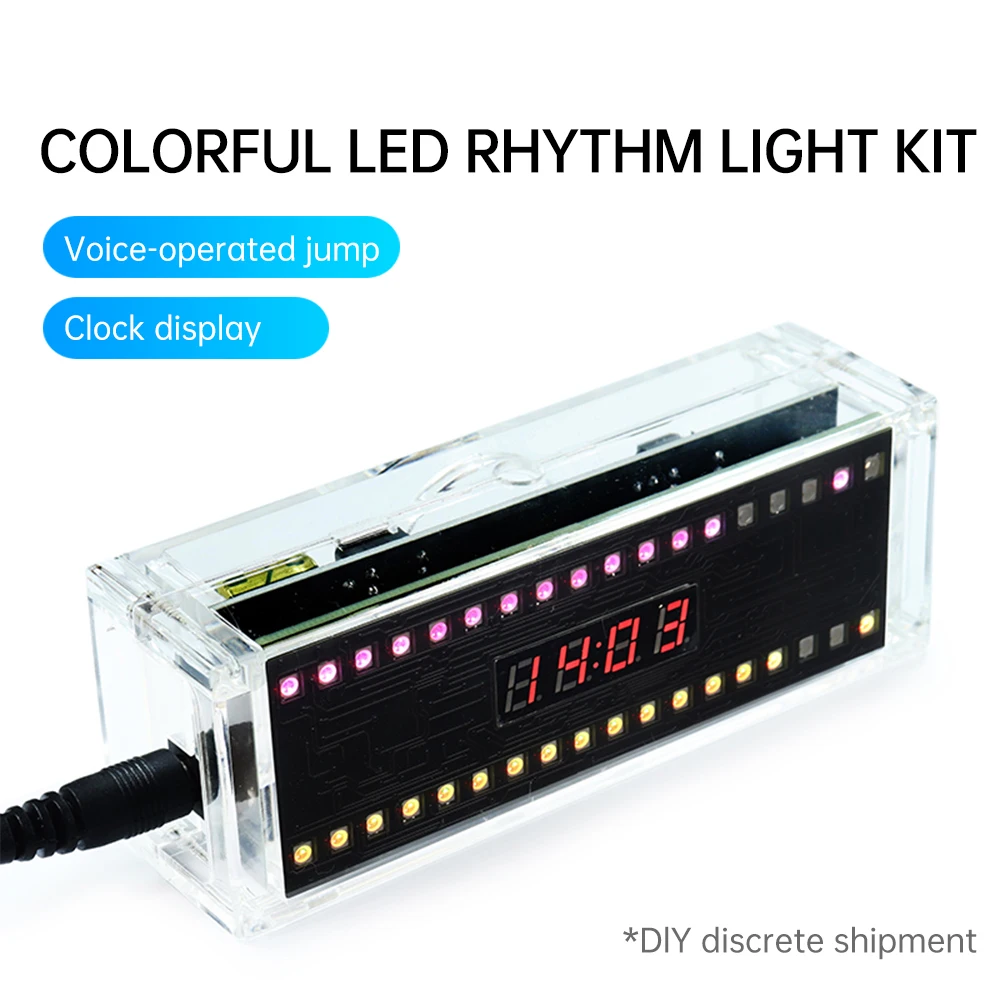 لتقوم بها بنفسك طقم الساعة الرقمية التحكم الصوتي الموسيقى الطيف عرض RGB LED لحام مشروع ممارسة لحام لتقوم بها بنفسك عدة إلكترونية #6