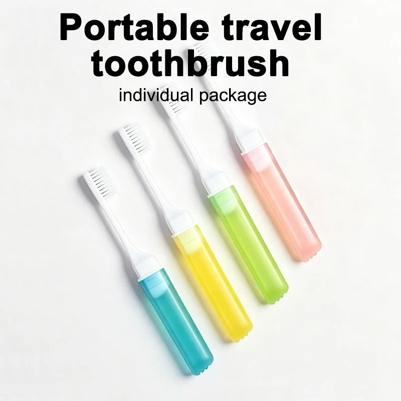 New Travel Foldable Toothbrush Disposable Portable Folding Toothbrushes Mini Brush Transparent Candy Colors YAS06