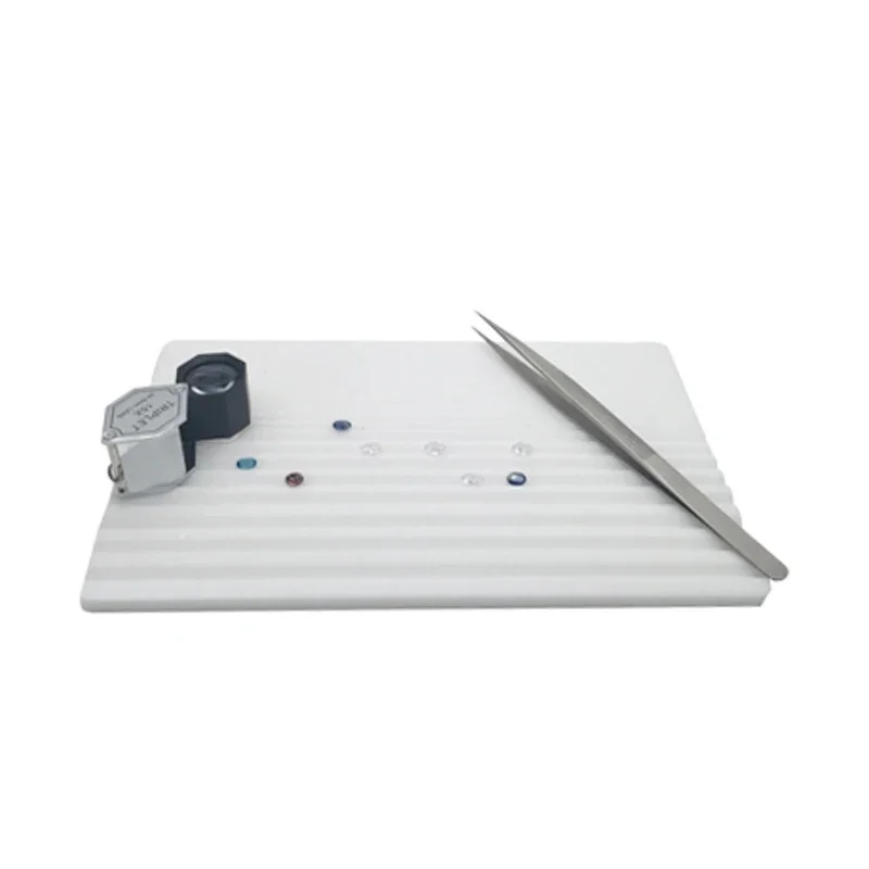 Gemstone Color Grading Board Loose Diamond Sorting Display Tray Size Guide Plate Grooved Professional White Acrylic Jeweler Tool