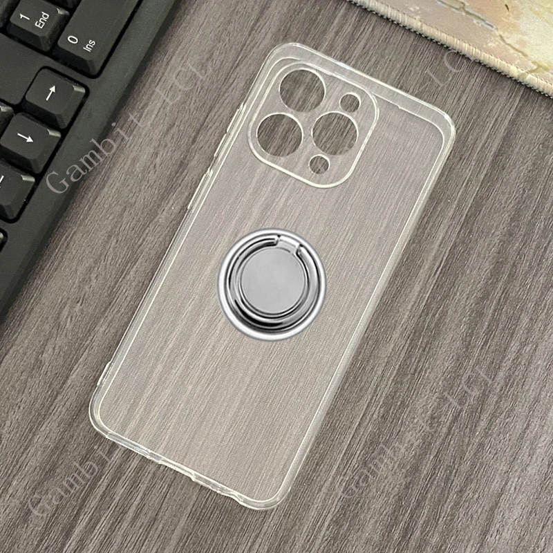Dla Oukitel P1 2024 6.7 "uchwyt z pierścieniem tylnym uchwyt pokrywa telefonu TPU miękki silikonowy futerał na OukitelP1