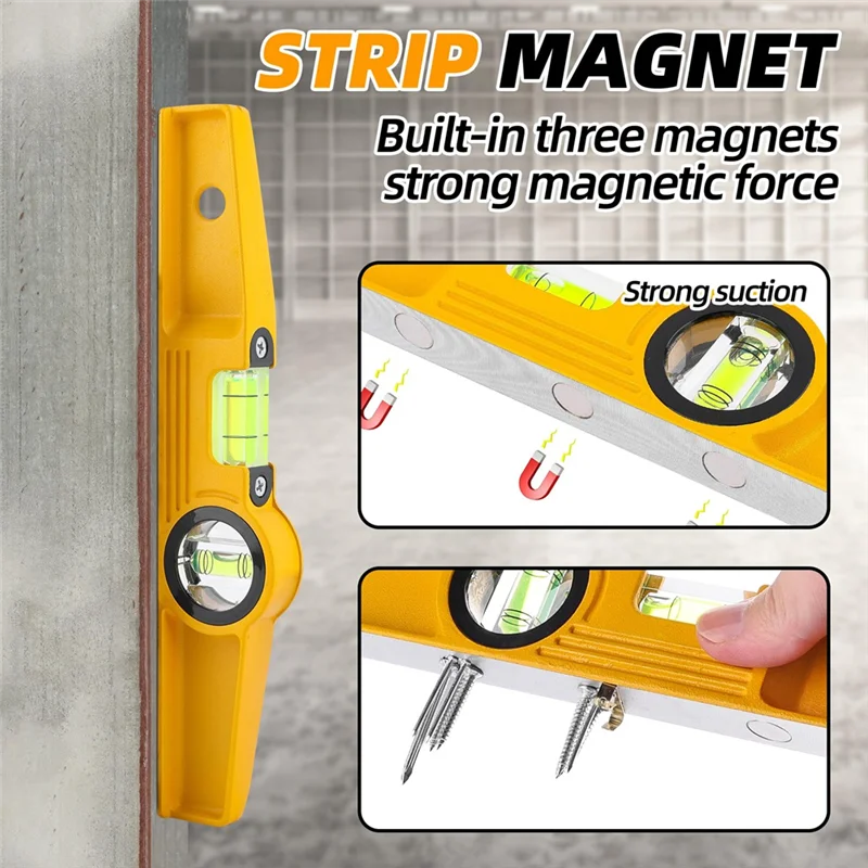 AA63 Livella magnetica pressofusa in alluminio da 10 pollici HOT, livella magnetica professionale per impalcature con magnete e borsa in terre rare