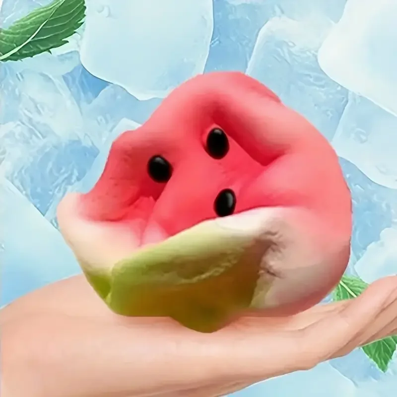 Juguete de descompresión de sandía blanda antiestrés, piel de hielo suave, descompresión de rebote lento, juguete para aliviar el estrés