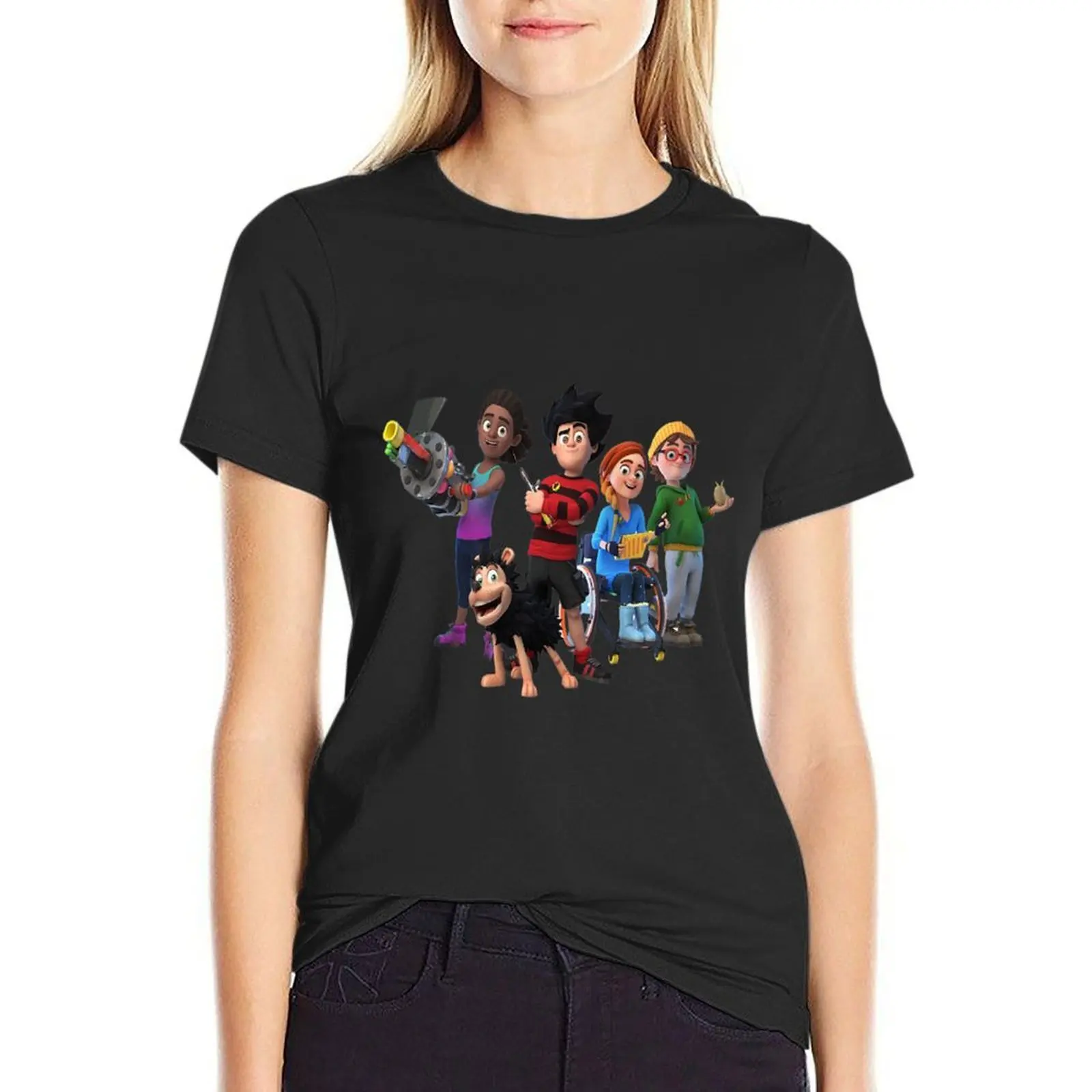 Dennis & Gnasher T-Shirt Customizeds Grappige Schattige T-Shirts Voor Vrouwen