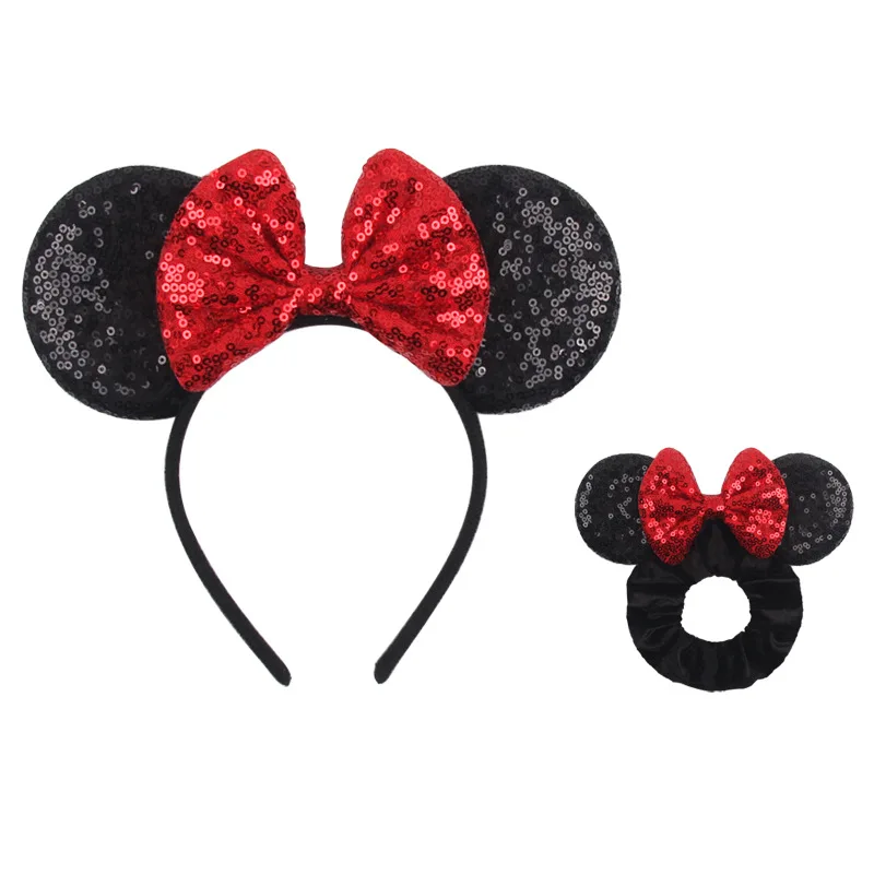 Disney Mickey Mouse Ear Set Hair Hoops Children\'s Cute Hair Hoops Amusement Park Selfie Hair Accessories