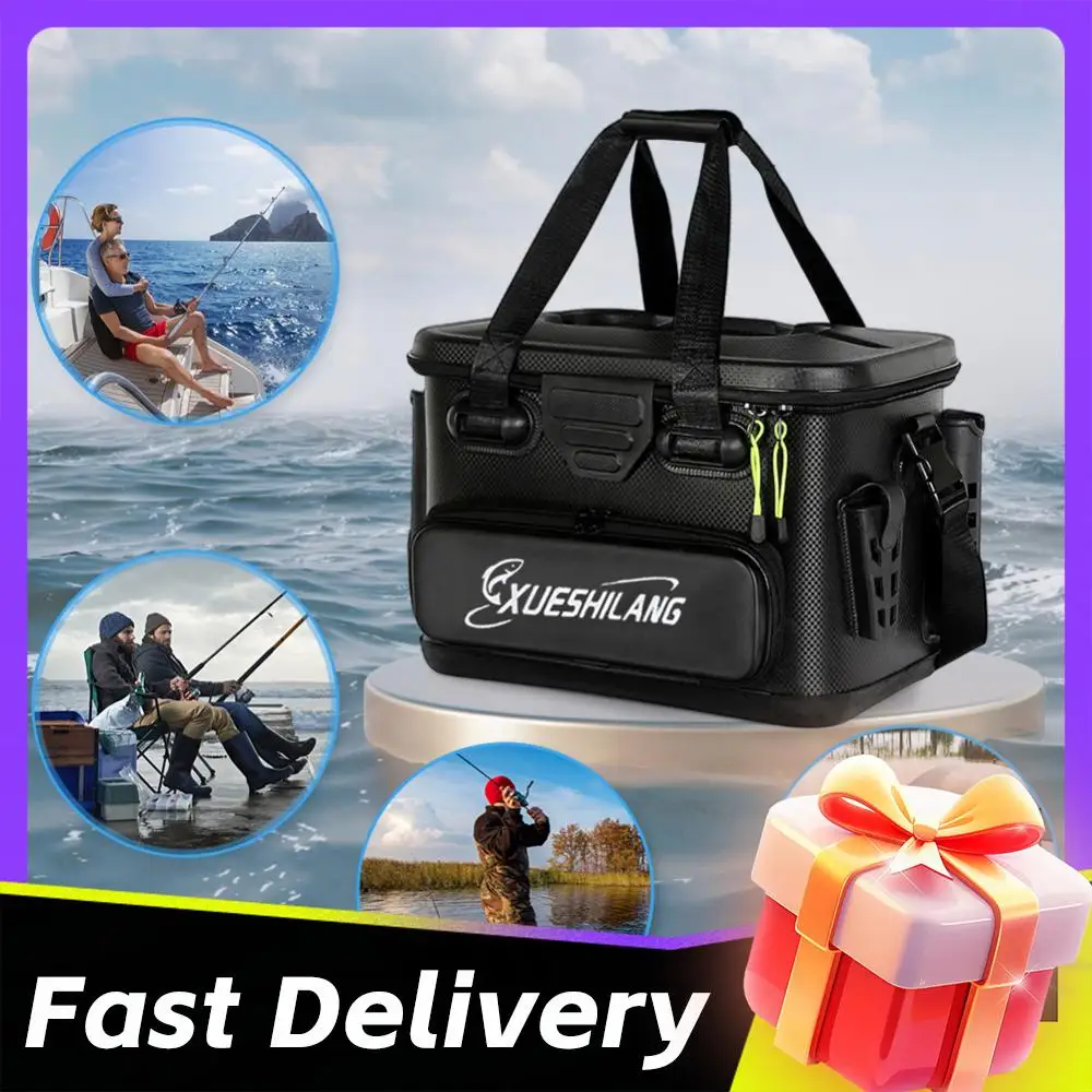 

EVA Fishing Box Holder High-Capacity Fishing Hook Stop Beads Box Sticker Design with Handheld for Angler Supplies