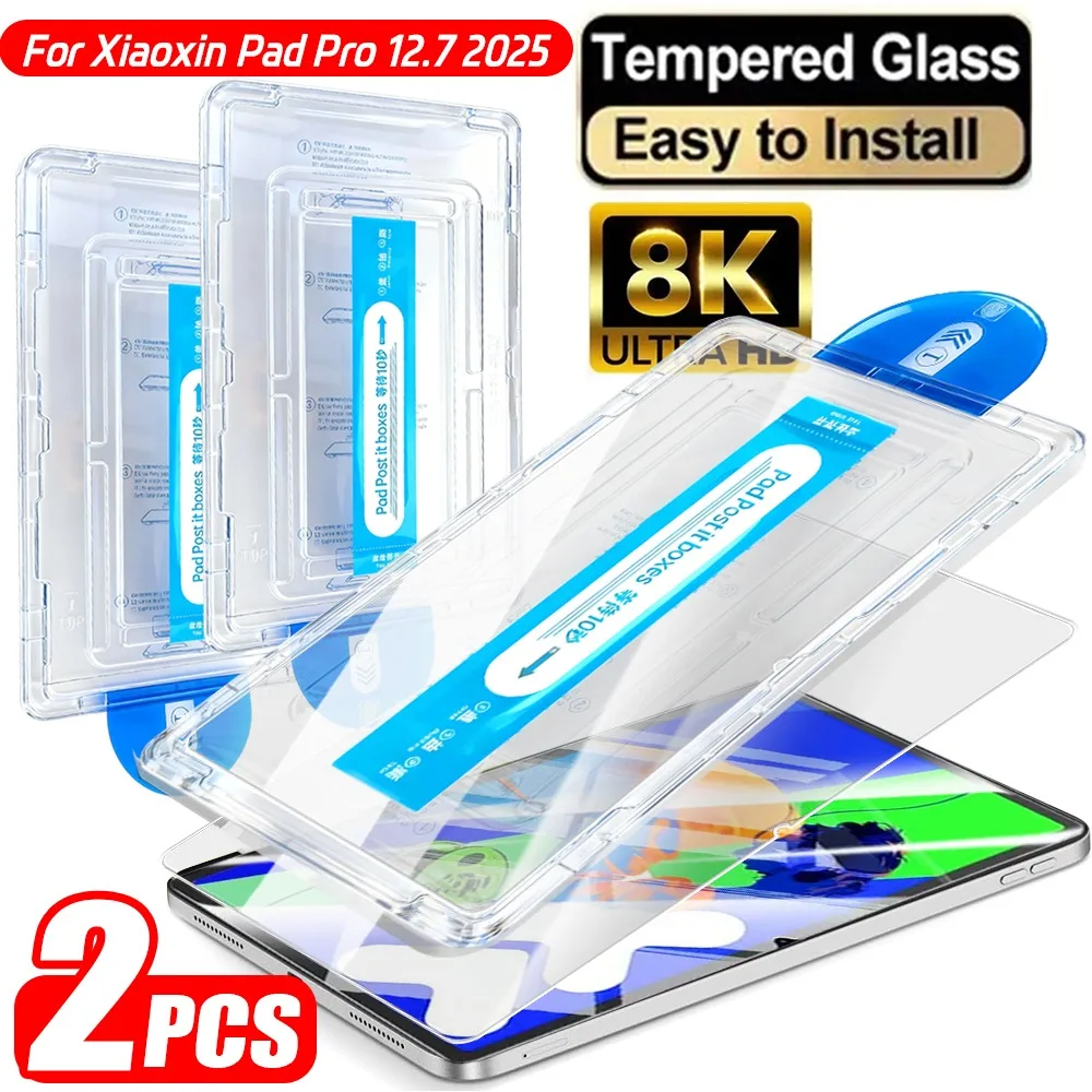 

Простые в установке защитные пленки для экрана для Xiaoxin Pad Pro 12,7 2025 2023, 9H HD, прозрачные пленки из закаленного стекла с пылезащитными чехлами