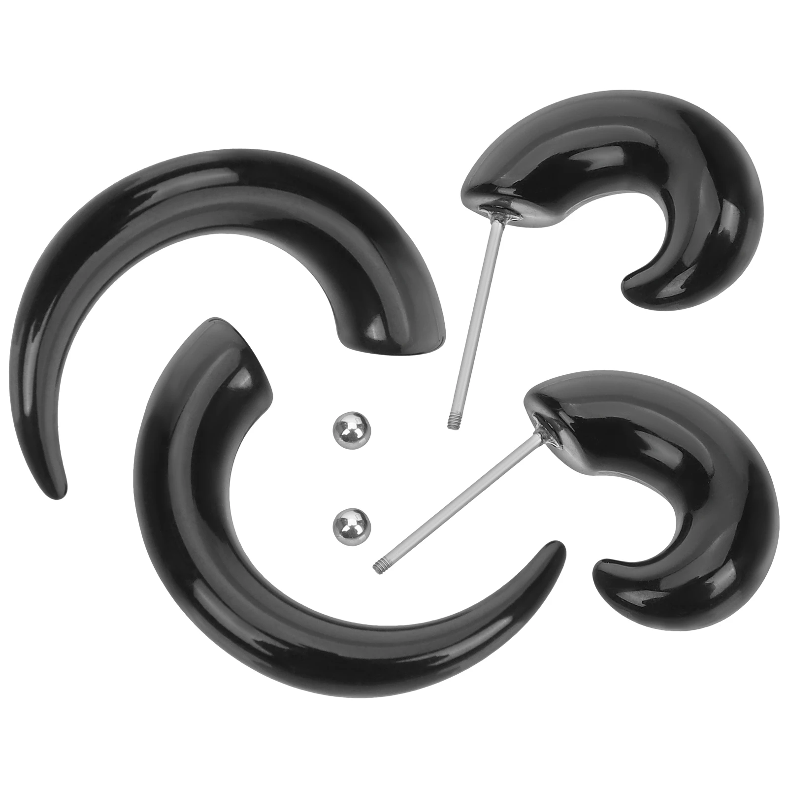 

2pcs Punk Horn Claw Stud Earrings Hypoallergenic Spiral Earrings For Women Men Unique Costume Accessories Party Wedding
