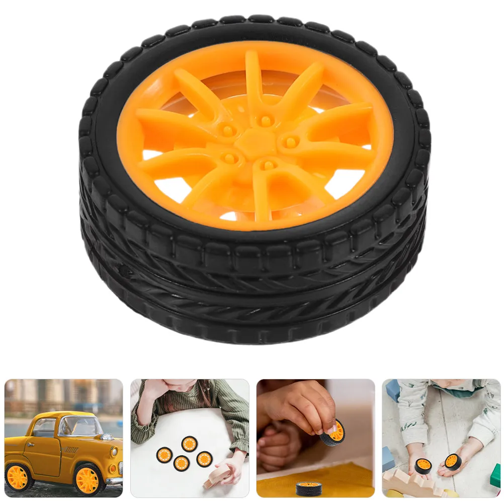 

10Pcs Rubber Car Wheels Stable DIY Assembly for Kids Science Projects Replacement Parts for Rc Cars Craft Wheels