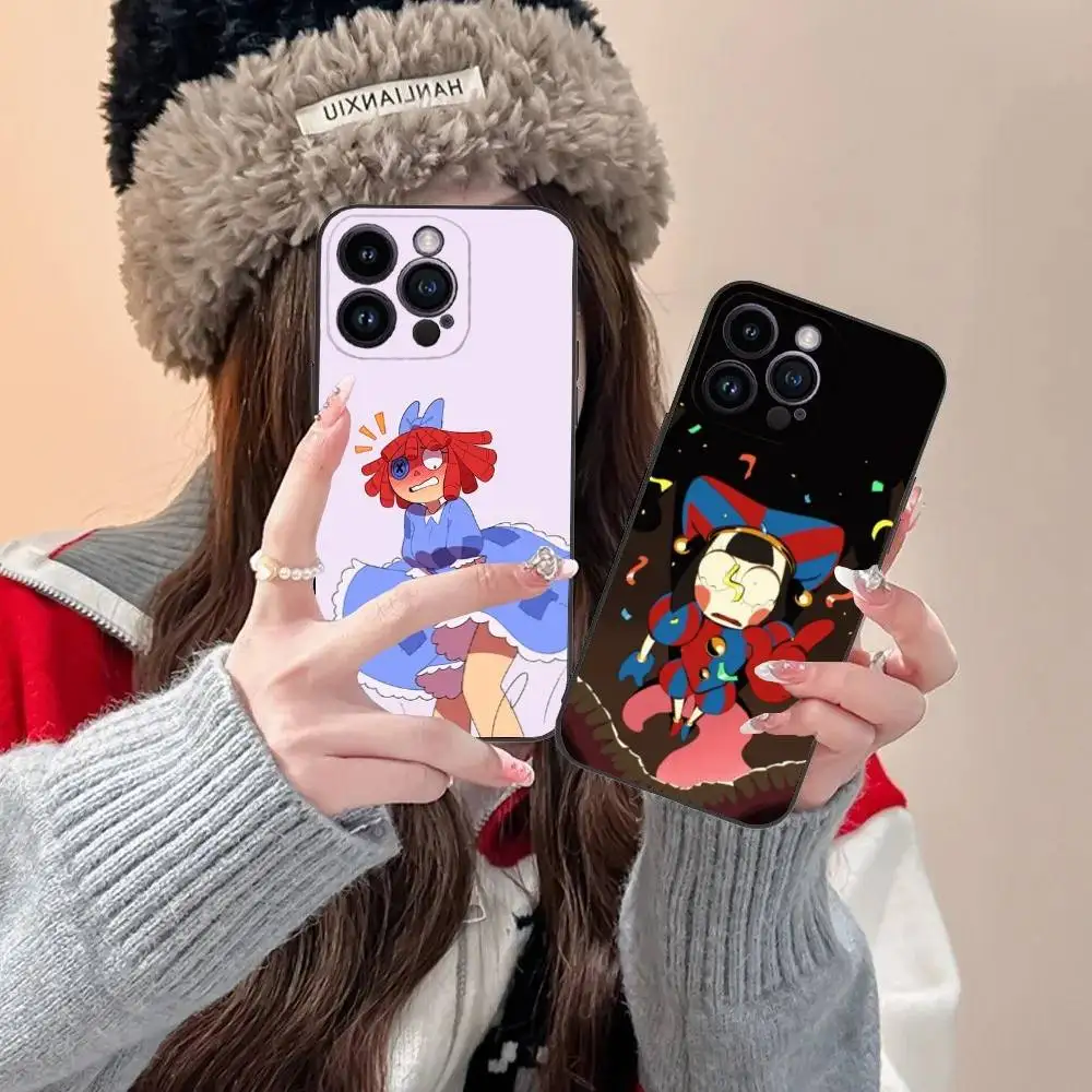 

D-Digital Circus-S Phone Case For iPhone 16,15,14,13,12,11,Pro,XS,Max,XR,Plus,E,SE4,Mini Black Fashion Cover