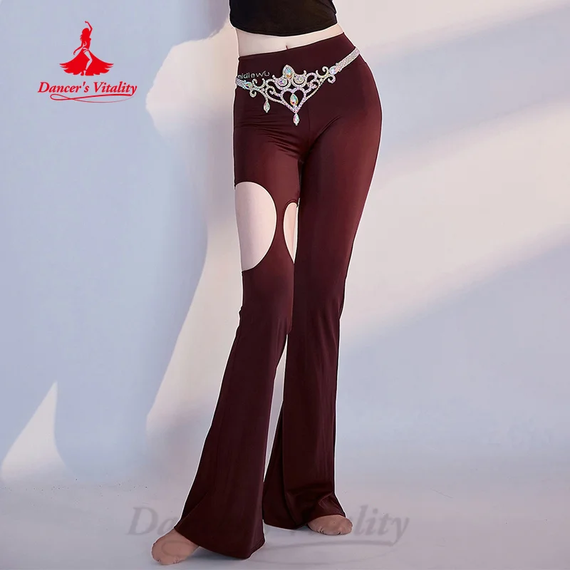 Calças de prática de dança do ventre sexy leopardo impressão calças de emagrecimento adulto feminino dança oriental roupas de treinamento profissional