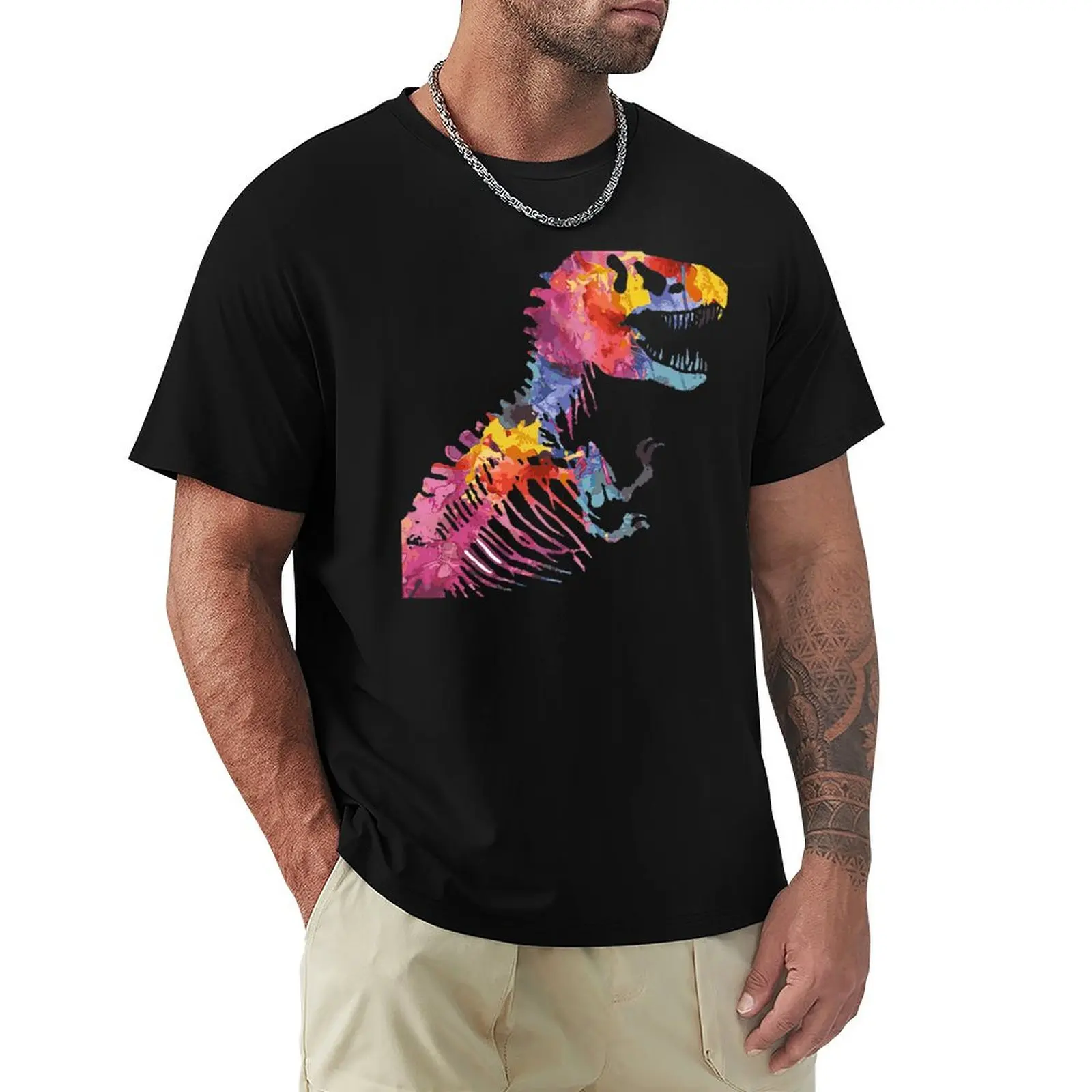 

Funkosaurus Rex Water Color T-Shirt cotton man t-shirts customs oversized t shirt men