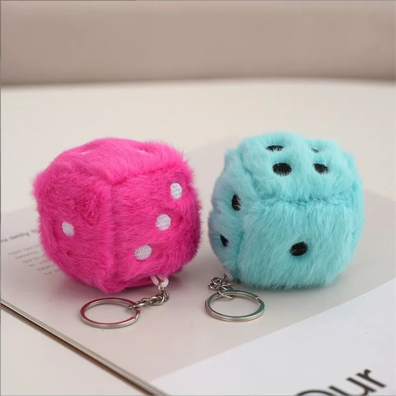 

2color Simulation Dice Plush Toys For Children's Digital Puzzle Enlightenment Doll Bag Pendant Key Chain Wholesale 6Cm