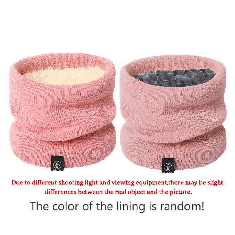 Knitted Solid Color Scarves  Warm Thickened Neck Scarfs Ski Face Mask Tube Circle Scarf for Skiing Hiking Cycling