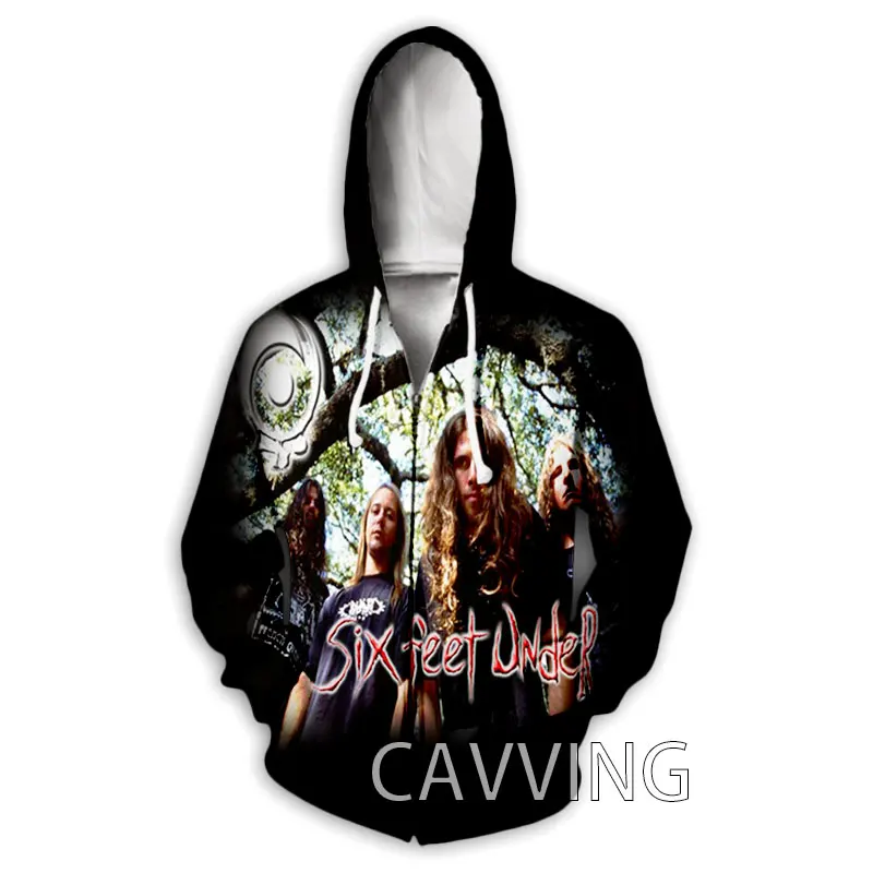 New Fashion  3D Print  Six Feet Under  Rock   Zipper Hoodies Zip Up Hooded Sweatshirts Harajuku Hoodie Hip Hop Sweatshirts  H02