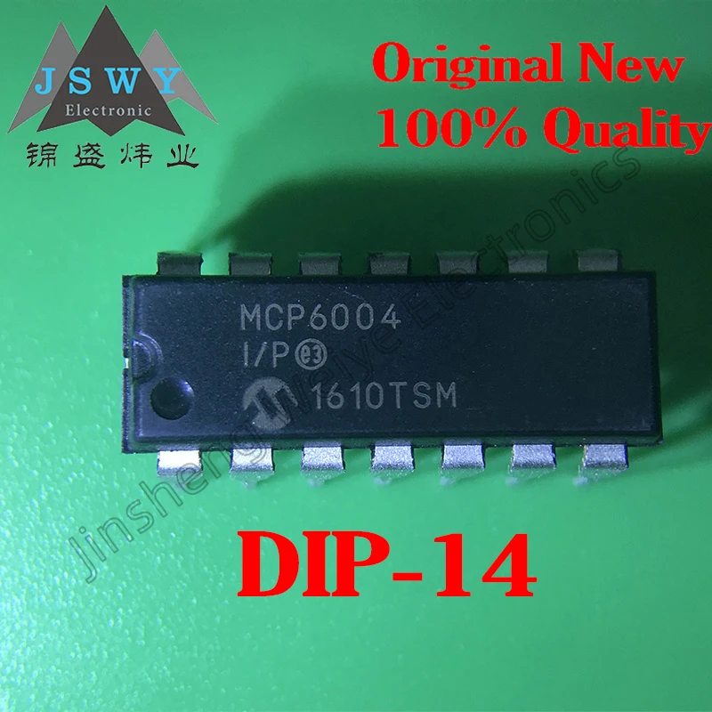 5-10PCS MCP6004-I/P MCP6004 Inline DIP-14 Op Amp 100% Brand New Original Free Shipping