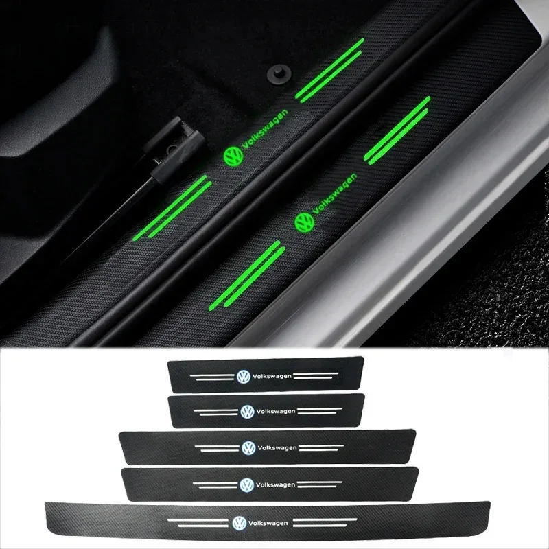 

Luminous Car Door Threshold Trunk Bumper Carbon Fiber Sticker for Volkswagen Polo Golf 5 Touran Passat Beetle Jetta Lavida T3 CC