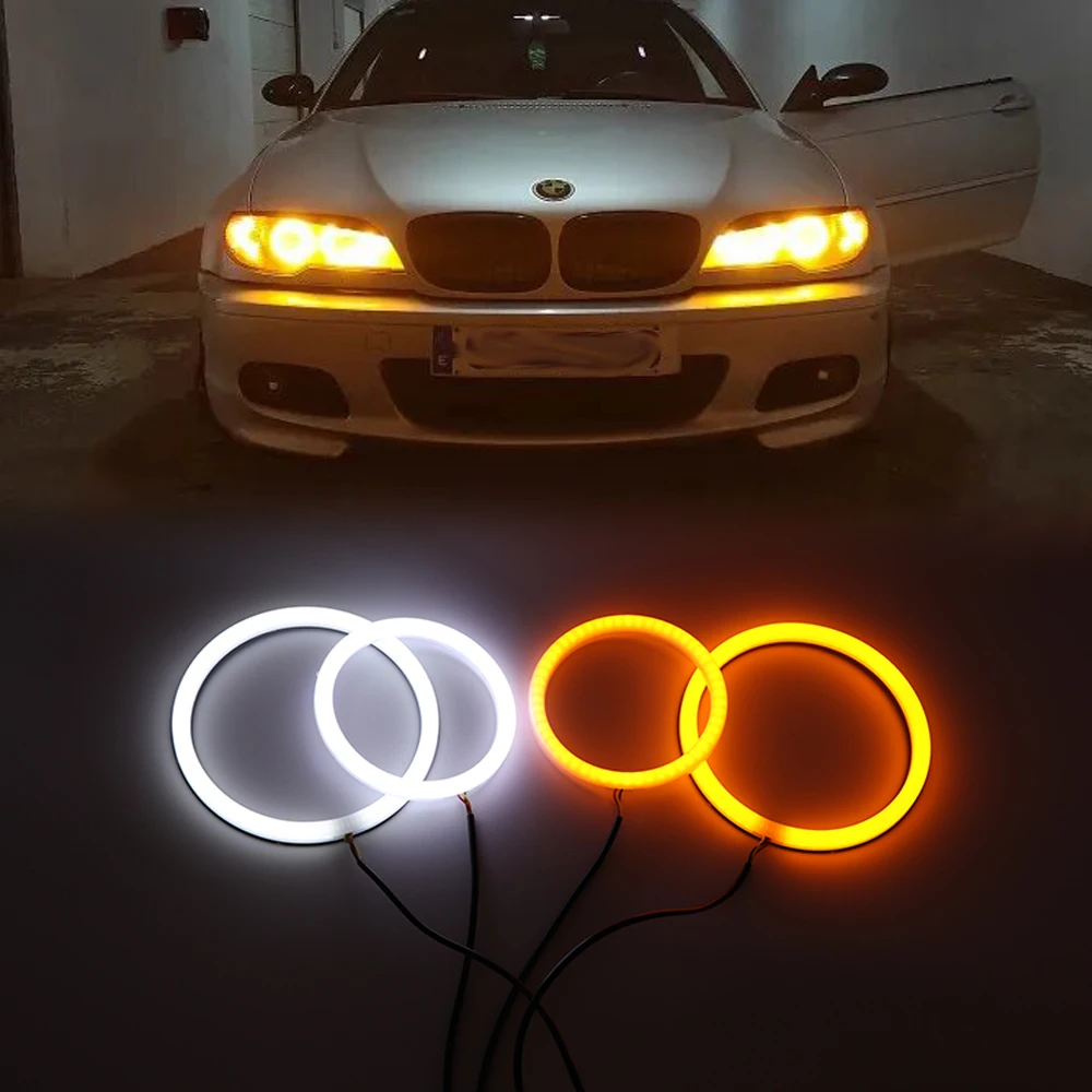 

Двухцветные светодиодные фары «ангельские глазки» для BMW E90 E91 E92 E93 E81 E82 E87 E88 DRL, хлопковые аксессуары для стайлинга автомобилей