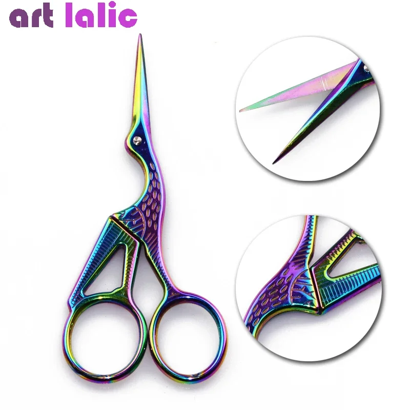 Classic Chameleon Crane Bird Shaped Stainless Steel Manicure Scissors Cuticle Remover Nail Styling Tool