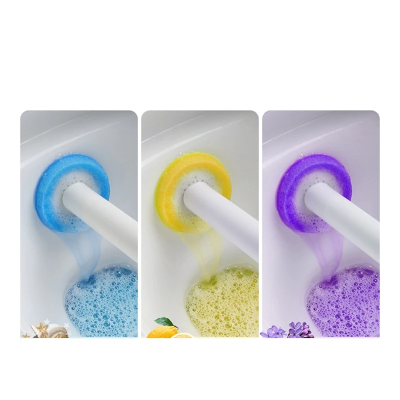 48pcs חד פעמי מברשת לא מתה זווית קצף ניקוי ספוגים ראשים שירותים מברשת אמבטיה אביזרים