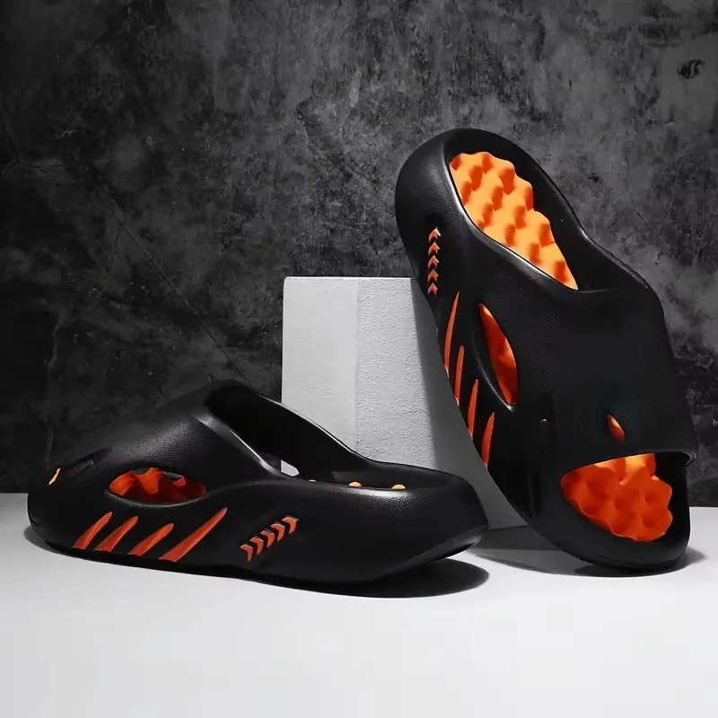 شبشب رجالي صيفي للمشي لمسافات طويلة في الأماكن المغلقة أو الهواء الطلق على الشاطئ، شبشب تدليك EVA غير رسمي، نعال ناعمة ومريحة، مقاس كبير 44-45 #4