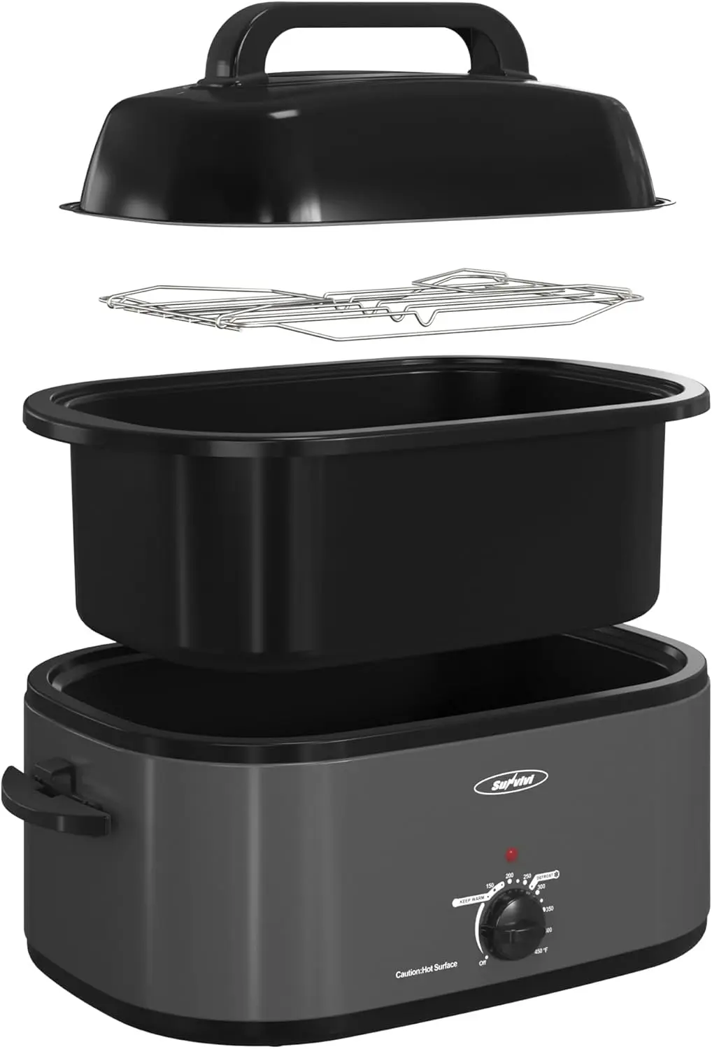 

28 Quart Electric Roaster Oven Turkey Roaster with Lid Electric Roasters with Removable Pan Large Roaster,Visible & Self