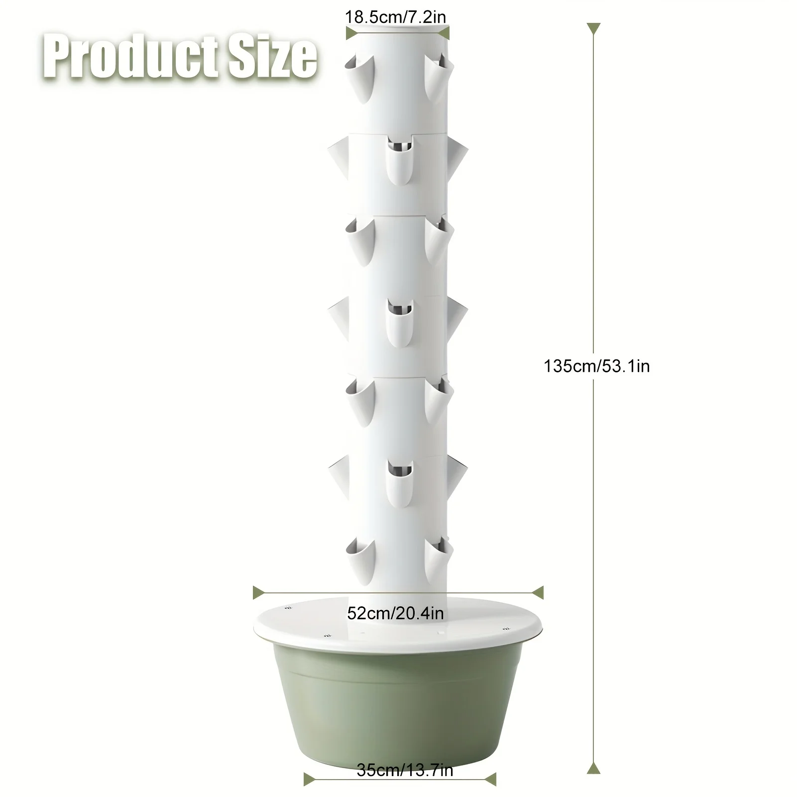 برج مائي عمودي، نظام مائي داخلي مع خزان مياه، مجموعة زراعة الخضروات مكونة من 7 طبقات و28 فتحة، برج إنتاج مائي للبستنة العمودية، مناسب للاستخدام المنزلي والخارجي #4