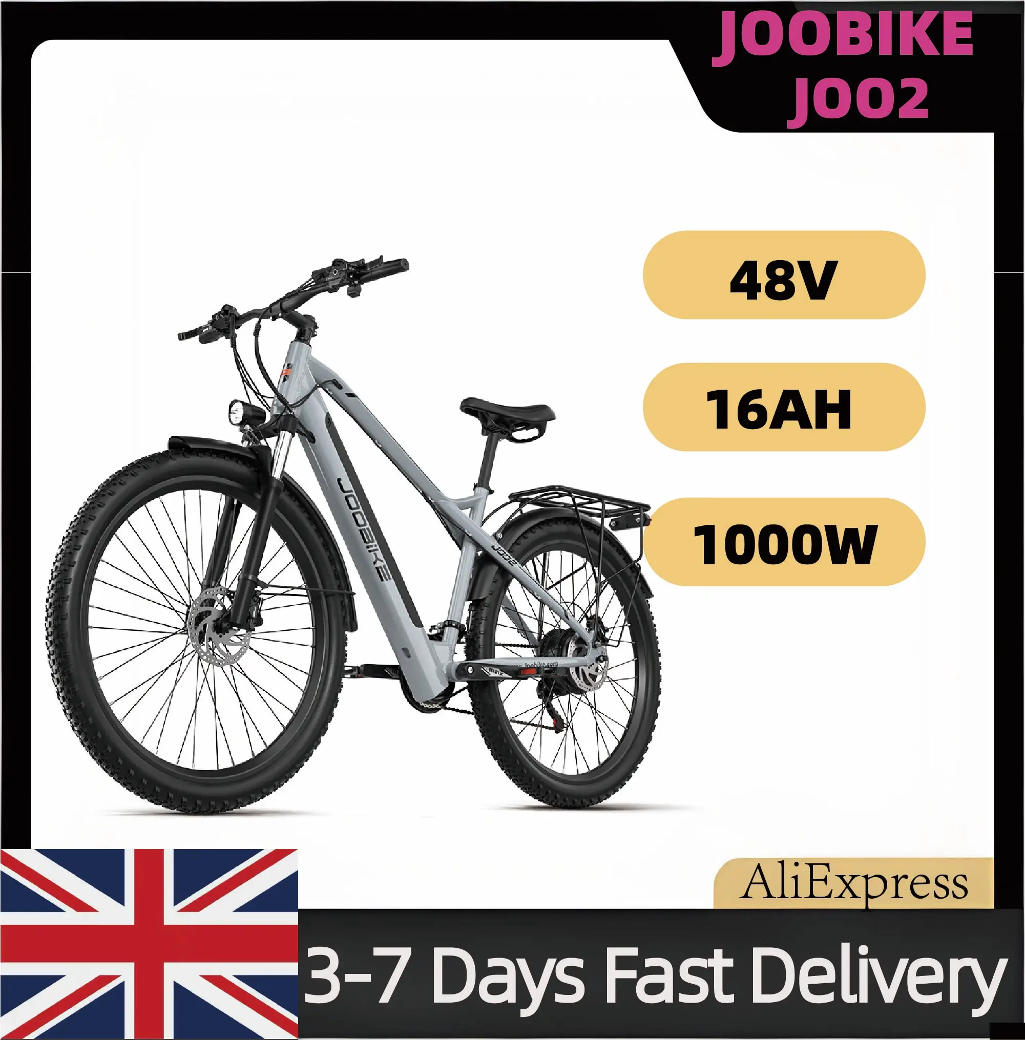 JOOBIKE JOO2 Adult City Electric Bike 1000W Motor 48V 16Ah Ebike Men Electric Bicycle 29 Inch Tire Off-Road E-Bicycle